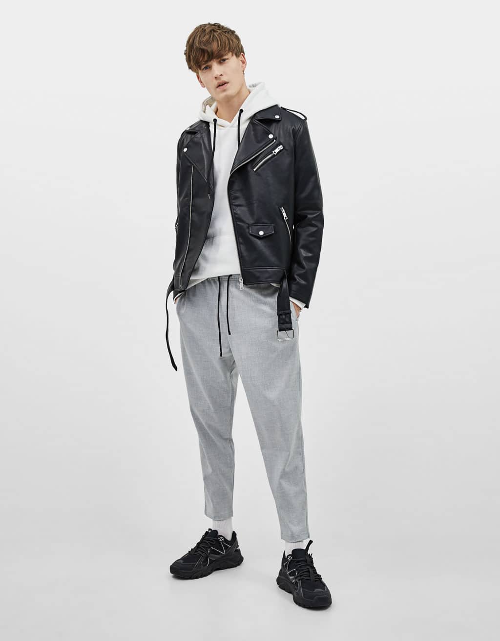 Faux leather biker jacket — изображение 4