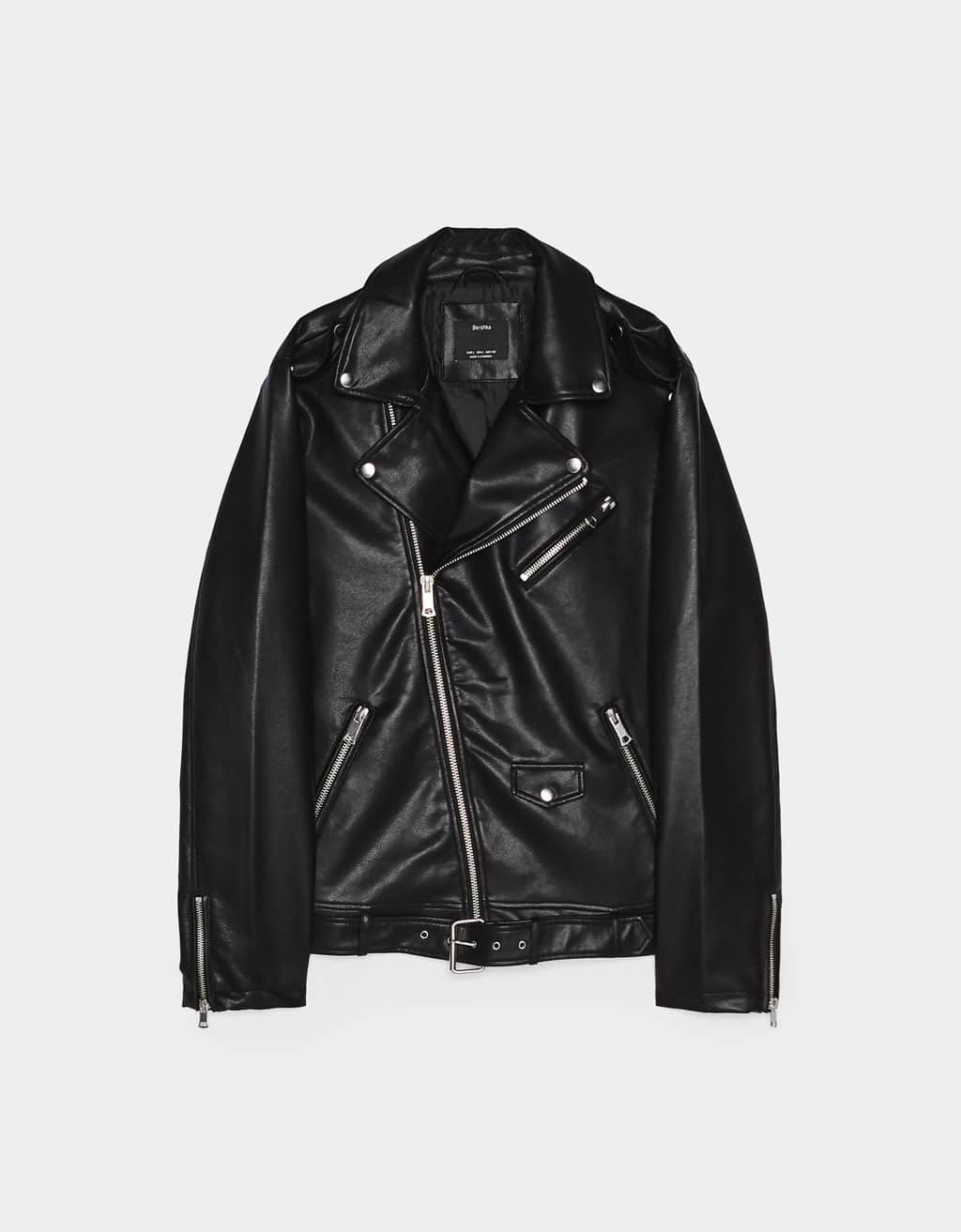 Faux leather biker jacket — изображение 5
